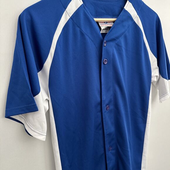 Teamwork Athletic Apparel Baseball Blank Jersey Adult Sz Small 34-36 Royal Blue - Picture 2 of 7